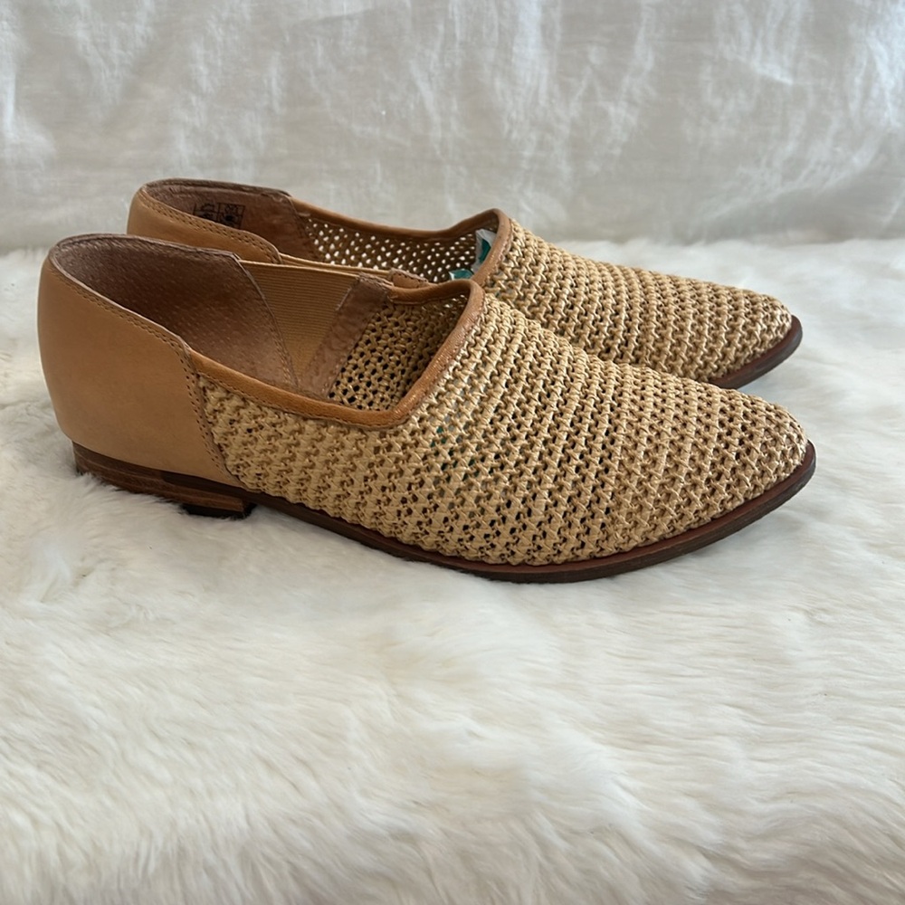 Anthropologie Kelsi Dagger Skyline Toast Mesh Women Leather Loafer Flats - Picture 3 of 7